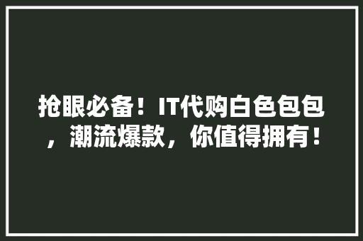 抢眼必备！IT代购白色包包，潮流爆款，你值得拥有！