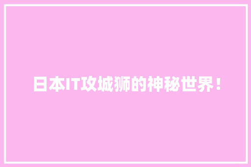 日本IT攻城狮的神秘世界！ 搜狗SEO
