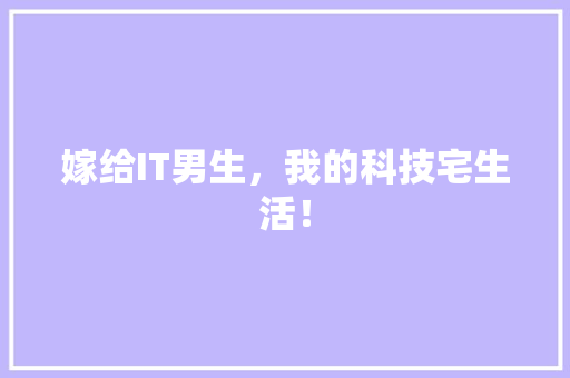 嫁给IT男生，我的科技宅生活！
