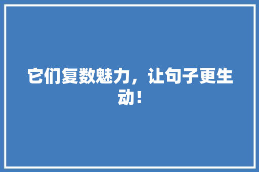 它们复数魅力，让句子更生动！