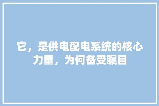 它，是供电配电系统的核心力量，为何备受瞩目
