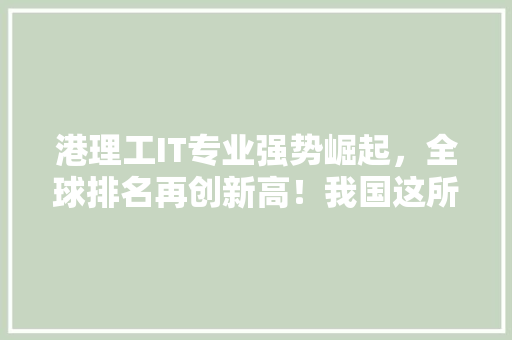 港理工IT专业强势崛起，全球排名再创新高！我国这所顶尖大学的辉煌成就！ GoogleSEO