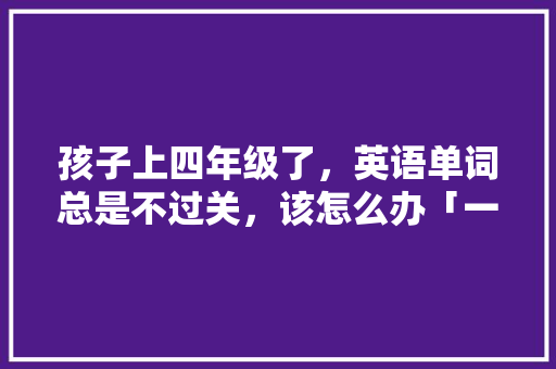 孩子上四年级了，英语单词总是不过关，该怎么办「一年级为什么英语学不会了」 孩子上四年级了，英语单词总是不过关，该怎么办「一年级为什么英语学不会了」 神马SEO