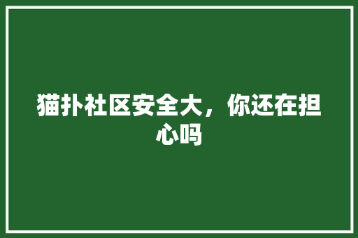 猫扑社区安全大，你还在担心吗