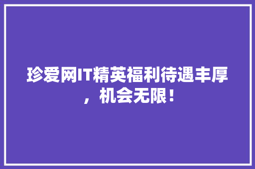 珍爱网IT精英福利待遇丰厚，机会无限！