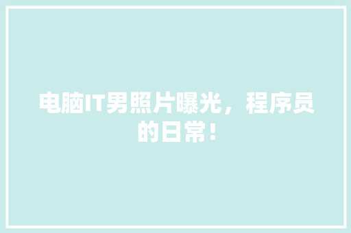 电脑IT男照片曝光，程序员的日常！