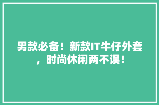 男款必备！新款IT牛仔外套，时尚休闲两不误！
