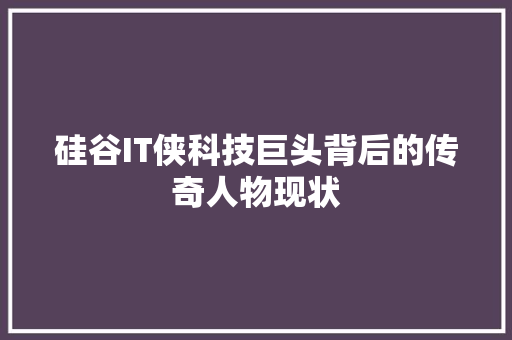 硅谷IT侠科技巨头背后的传奇人物现状 GoogleSEO