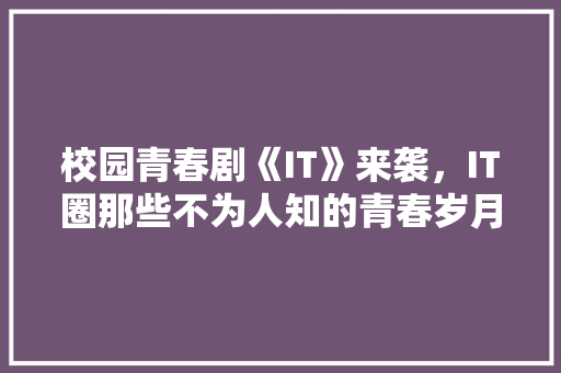 校园青春剧《IT》来袭，IT圈那些不为人知的青春岁月 必应SEO