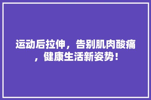 运动后拉伸，告别肌肉酸痛，健康生活新姿势！ 百度SEO