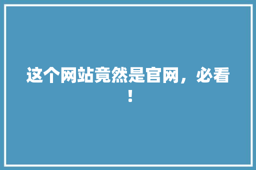 这个网站竟然是官网，必看！ 百度SEO