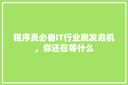 程序员必备IT行业脱发危机，你还在等什么 GoogleSEO