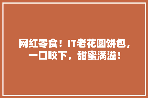 网红零食！IT老花圆饼包，一口咬下，甜蜜满溢！