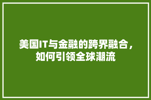 美国IT与金融的跨界融合，如何引领全球潮流 百度SEO