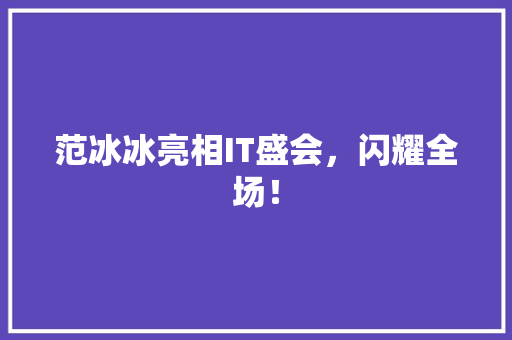 范冰冰亮相IT盛会，闪耀全场！