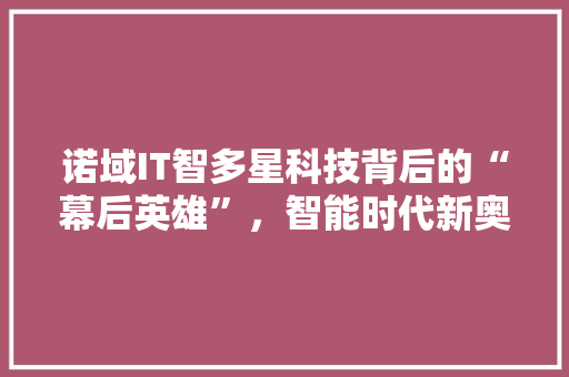 诺域IT智多星科技背后的“幕后英雄”，智能时代新奥秘！