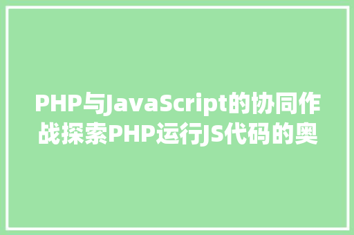 PHP与JavaScript的协同作战探索PHP运行JS代码的奥秘 必应SEO