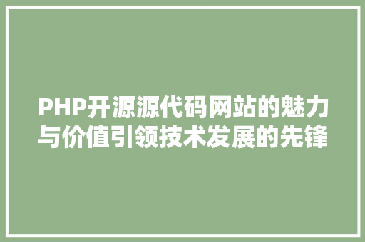 PHP开源源代码网站的魅力与价值引领技术发展的先锋力量 GoogleSEO