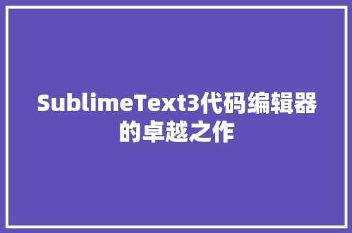 SublimeText3代码编辑器的卓越之作 百度SEO