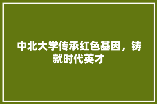 中北大学传承红色基因，铸就时代英才 神马SEO