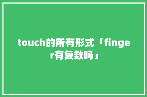 touch的所有形式「finger有复数吗」