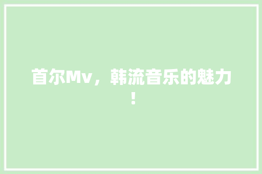 首尔Mv，韩流音乐的魅力！