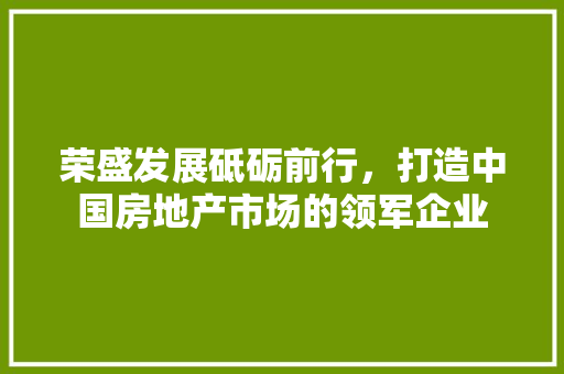 荣盛发展砥砺前行，打造中国房地产市场的领军企业 百度SEO