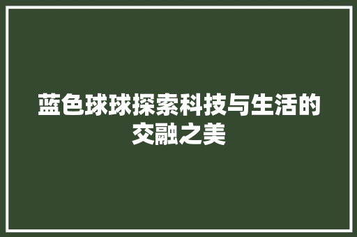 蓝色球球探索科技与生活的交融之美 神马SEO