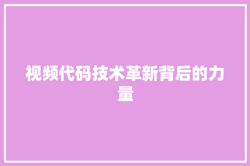 视频代码技术革新背后的力量 搜狗SEO