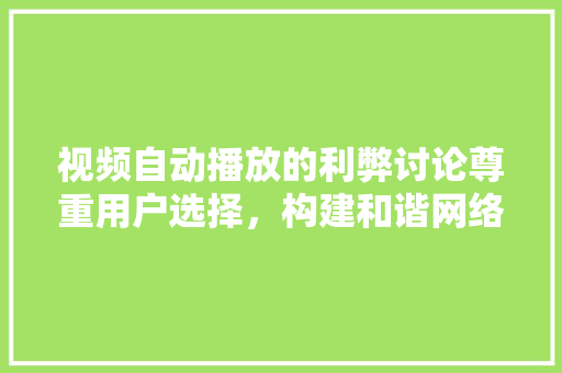 视频自动播放的利弊讨论尊重用户选择，构建和谐网络环境 百度SEO