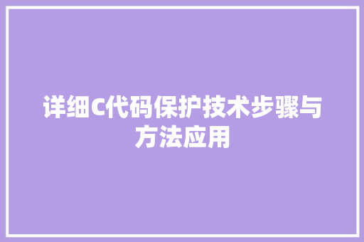 详细C代码保护技术步骤与方法应用 百度SEO