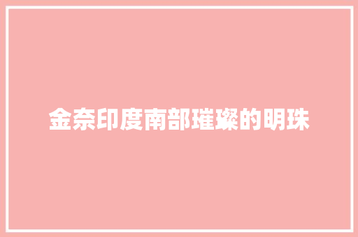 金奈印度南部璀璨的明珠