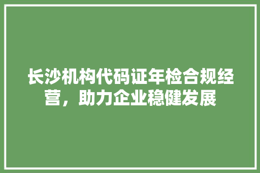 长沙机构代码证年检合规经营,助力企业稳健发展 神马SEO 长沙机构代码证年检合规经营,助力企业稳健发展 神马SEO