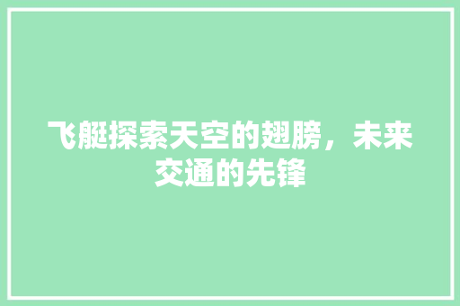 飞艇探索天空的翅膀，未来交通的先锋