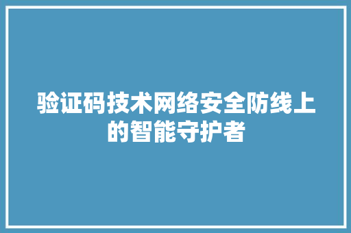 验证码技术网络安全防线上的智能守护者 百度SEO
