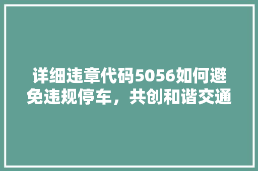 详细违章代码5056如何避免违规停车，共创和谐交通环境 必应SEO