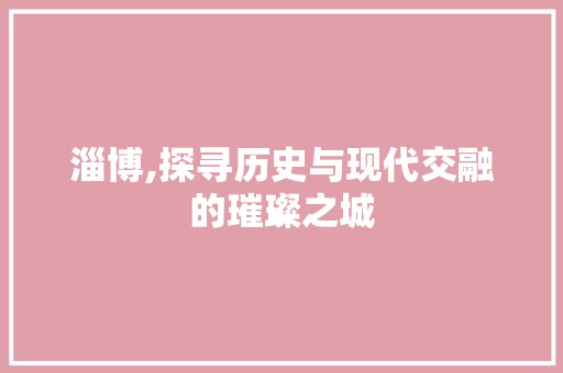 淄博,探寻历史与现代交融的璀璨之城 百度SEO