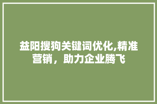 益阳搜狗关键词优化,精准营销，助力企业腾飞 神马SEO