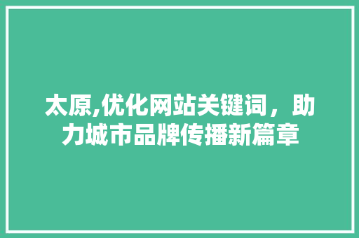 太原,优化网站关键词，助力城市品牌传播新篇章 未命名