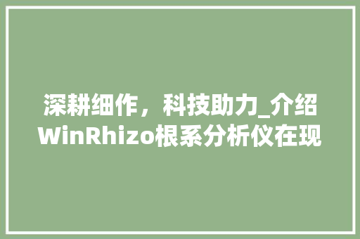 深耕细作，科技助力_介绍WinRhizo根系分析仪在现代农业中的应用 GoogleSEO