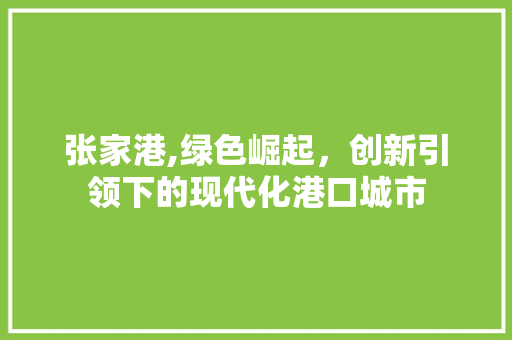 张家港,绿色崛起，创新引领下的现代化港口城市