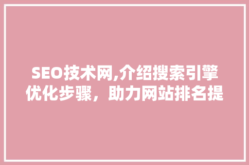 SEO技术网,介绍搜索引擎优化步骤，助力网站排名提升 GoogleSEO