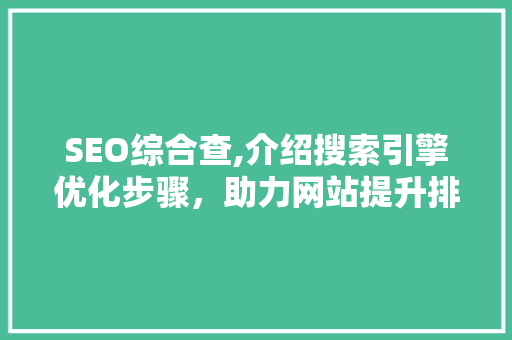 SEO综合查,介绍搜索引擎优化步骤，助力网站提升排名 搜狗SEO