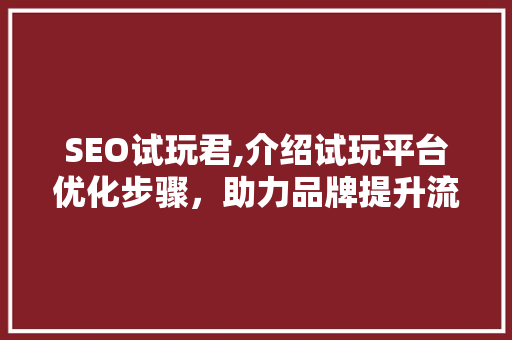SEO试玩君,介绍试玩平台优化步骤，助力品牌提升流量与口碑 必应SEO