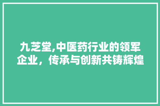 九芝堂,中医药行业的领军企业，传承与创新共铸辉煌 必应SEO