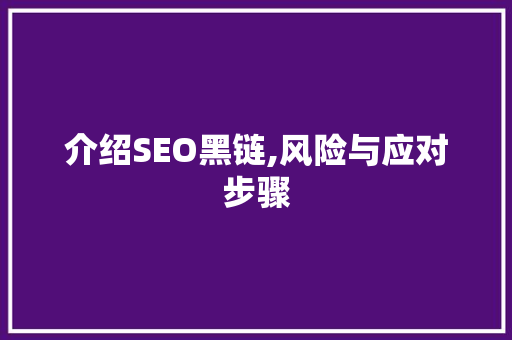 介绍SEO黑链,风险与应对步骤 搜狗SEO