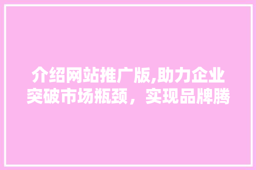 介绍网站推广版,助力企业突破市场瓶颈，实现品牌腾飞 百度SEO
