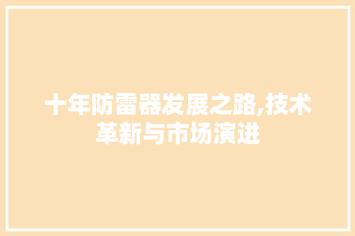 十年防雷器发展之路,技术革新与市场演进 GoogleSEO