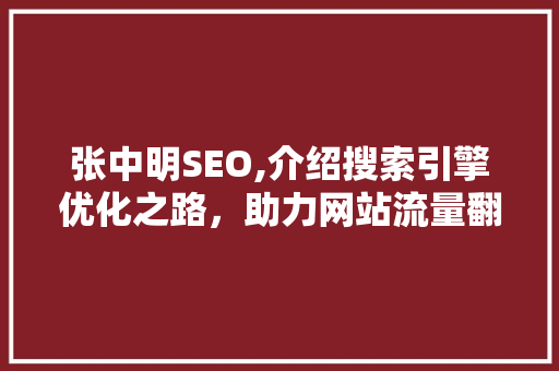 张中明SEO,介绍搜索引擎优化之路，助力网站流量翻倍增长