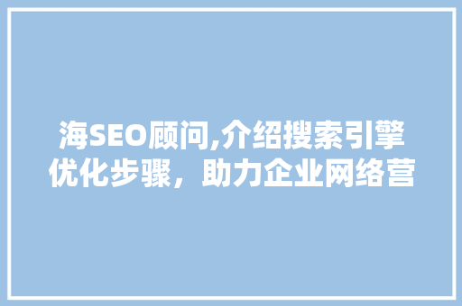 海SEO顾问,介绍搜索引擎优化步骤，助力企业网络营销腾飞 GoogleSEO